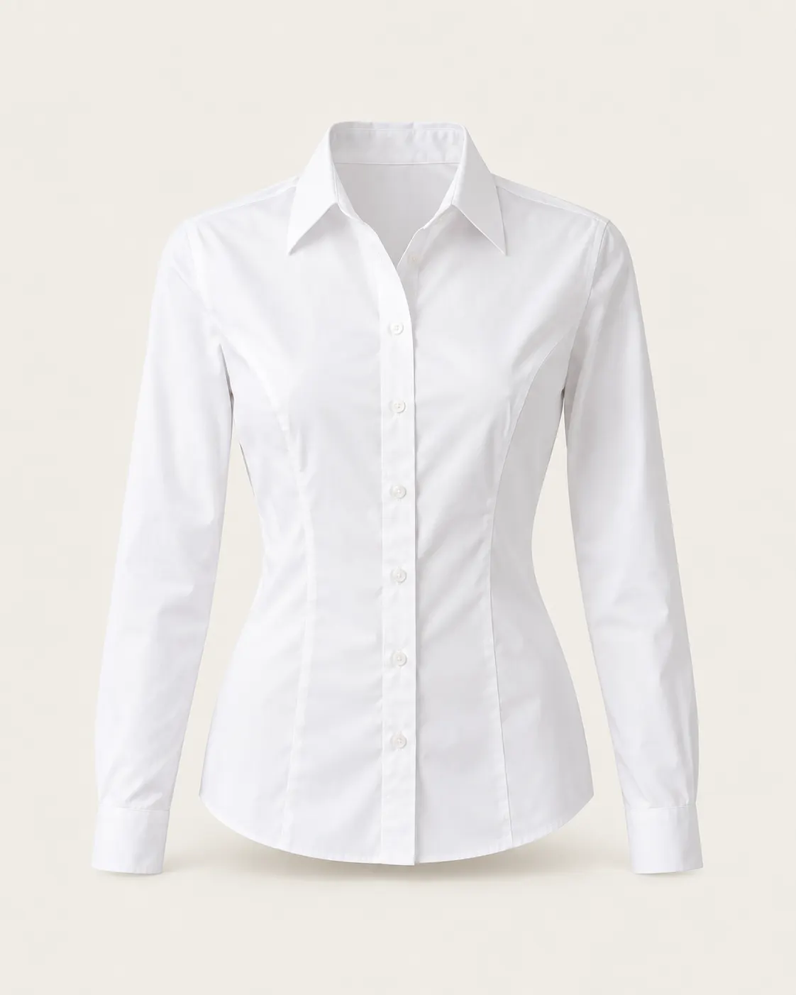 Blusa formal manga larga blanco, vista frontal