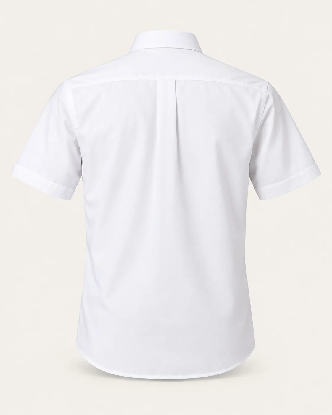 Camisa formal manga corta blanco, vista de espalda