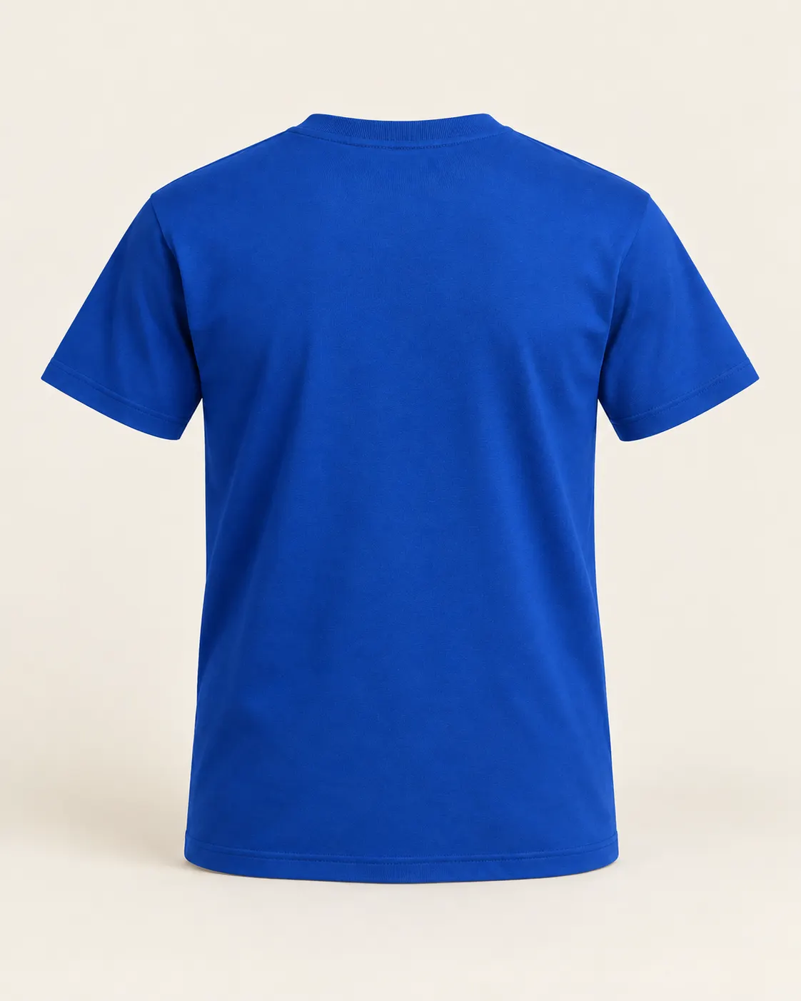 Playera cuello redondo (promocional) azul rey, vista de espalda