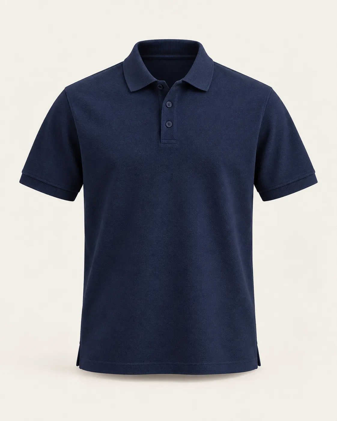 Polo con botones azul marino, vista frontal